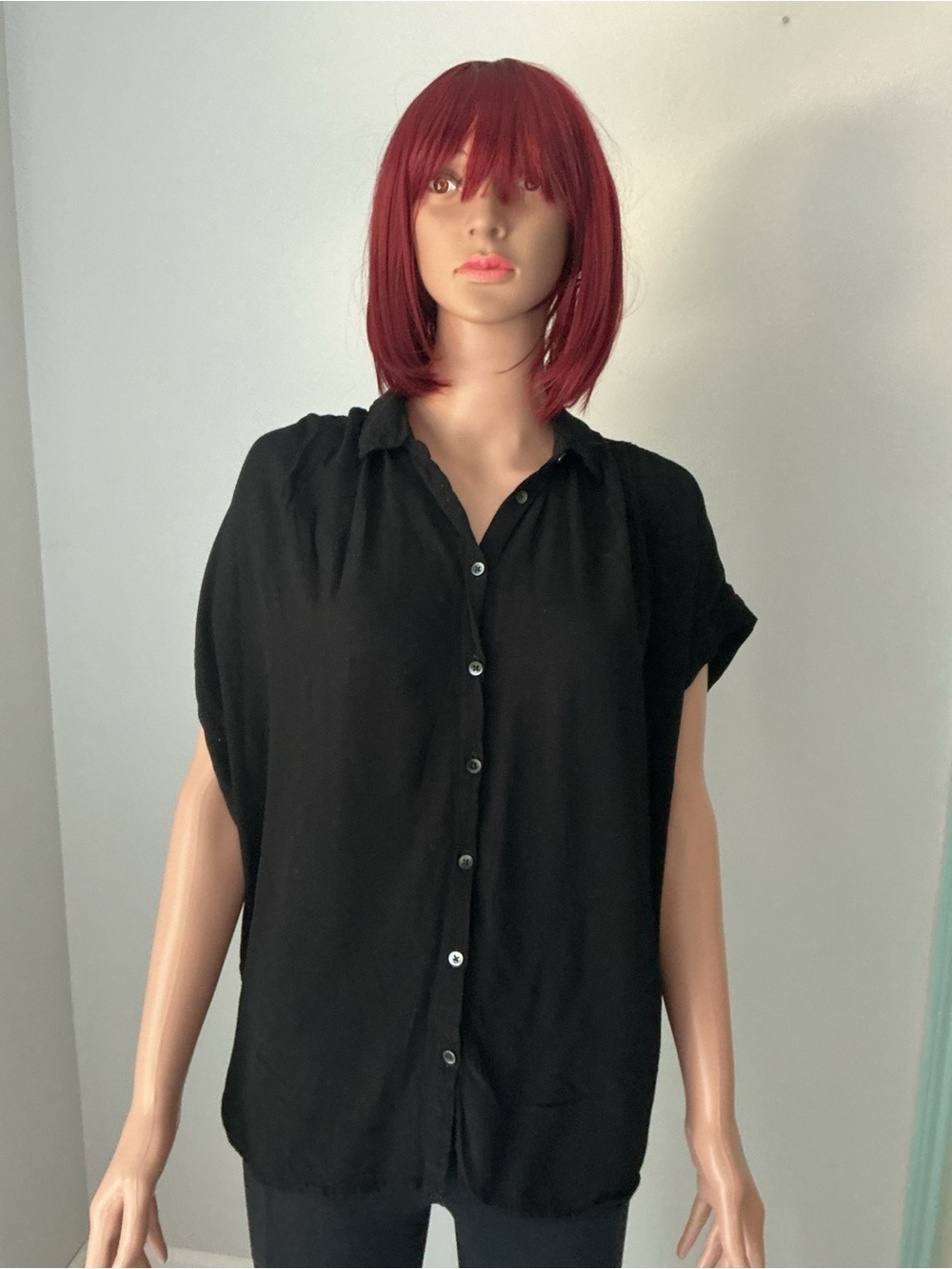 Madewell Classic Black Button-Front Women's Top